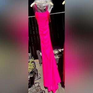 La Femme Hot Pink Prom Dress